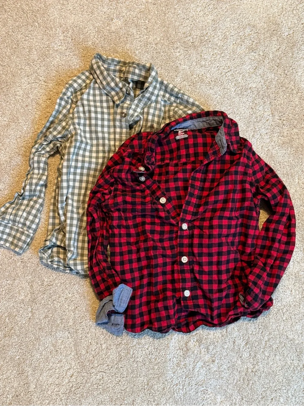 Kids Gingham and Buffalo Plaid Button-Up Shirt Set